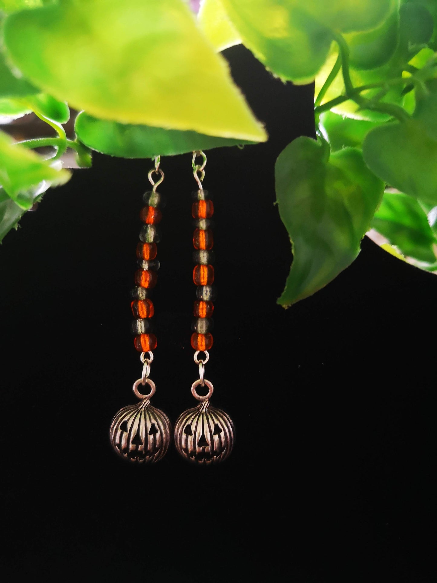 Skeleton and Pumpkin Halloween earrings