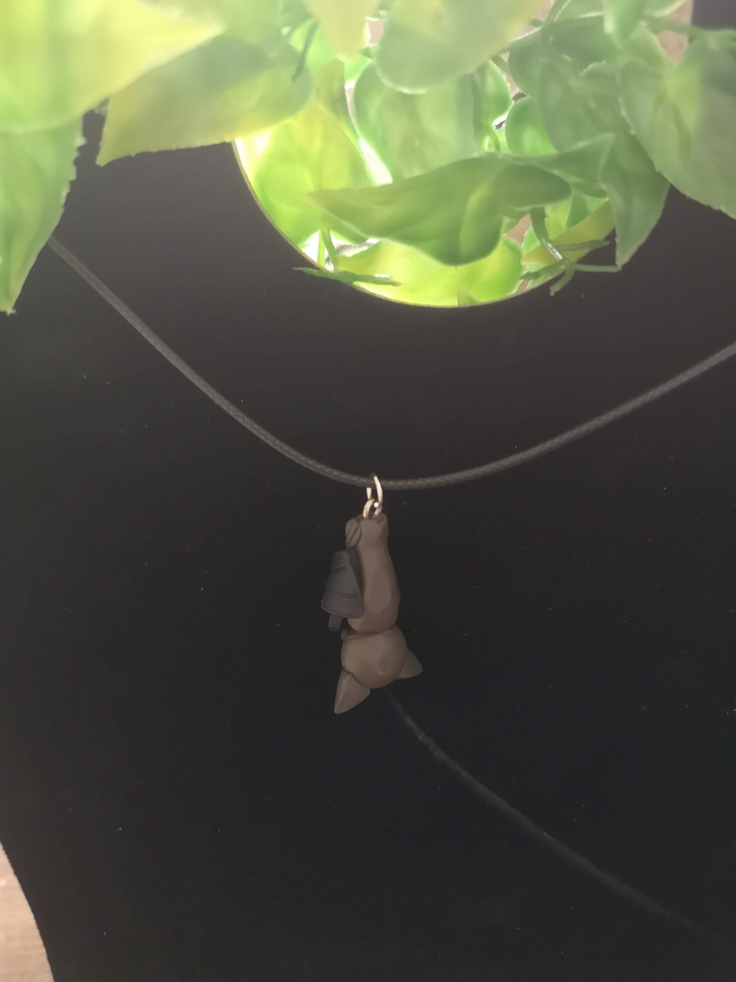 Clay bat necklace