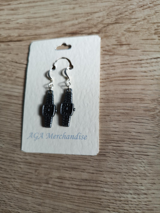 Watch earrings